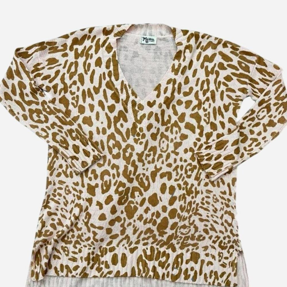 Show Me Your Mumu Kit Pink Cheetah Print Oversized Sweater size XS